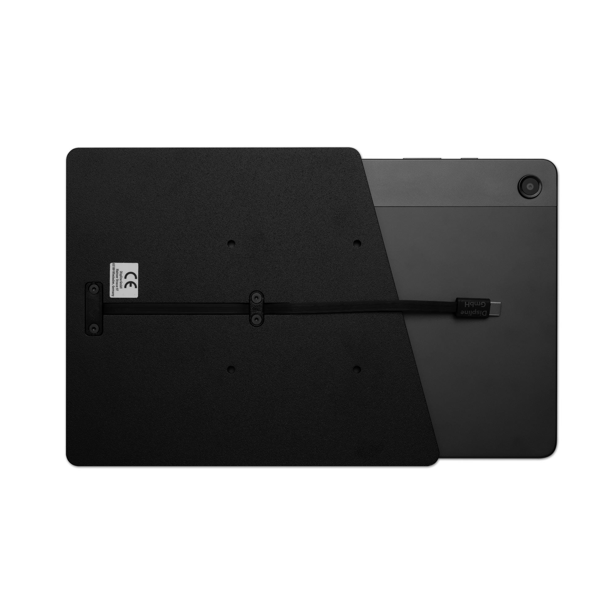 Companion Wall Home for Samsung Tab A9+ 11" black wall mount with integrated charging USB-C cable