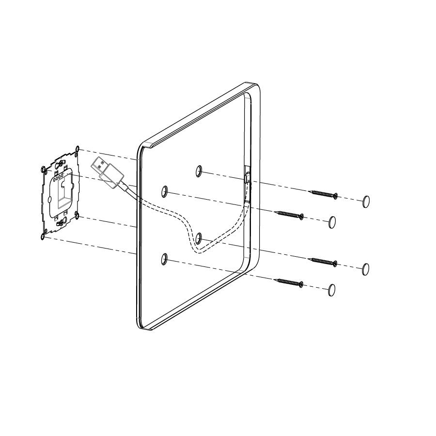 drawing of an easy installation of Dame Wall Home