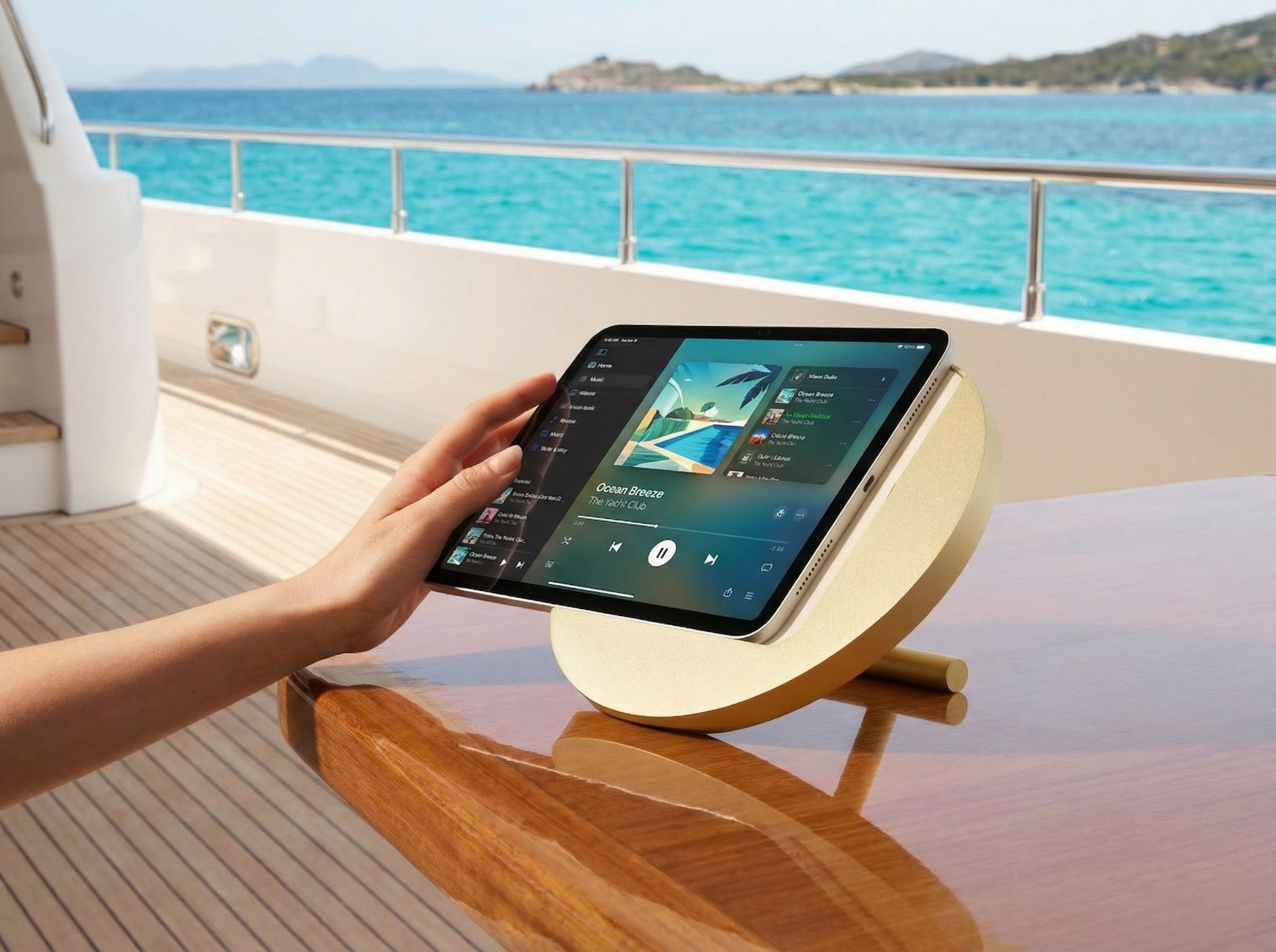 Outdoor Lounge Zones with Displine iPad Stand